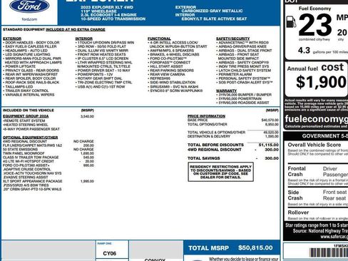 Used 2023 Ford Explorer XLT w/ Equipment Group 202A AWD/4WD image 2