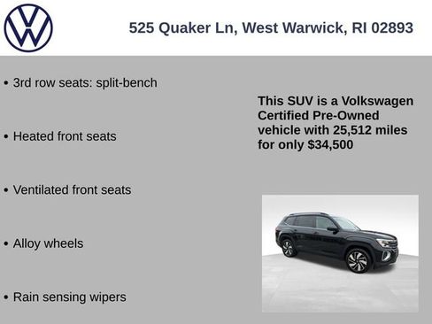 Certified 2025 Volkswagen Atlas SE image 19