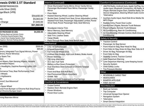 Used 2021 Genesis GV80 2.5T w/ Advanced Package 02 image 4