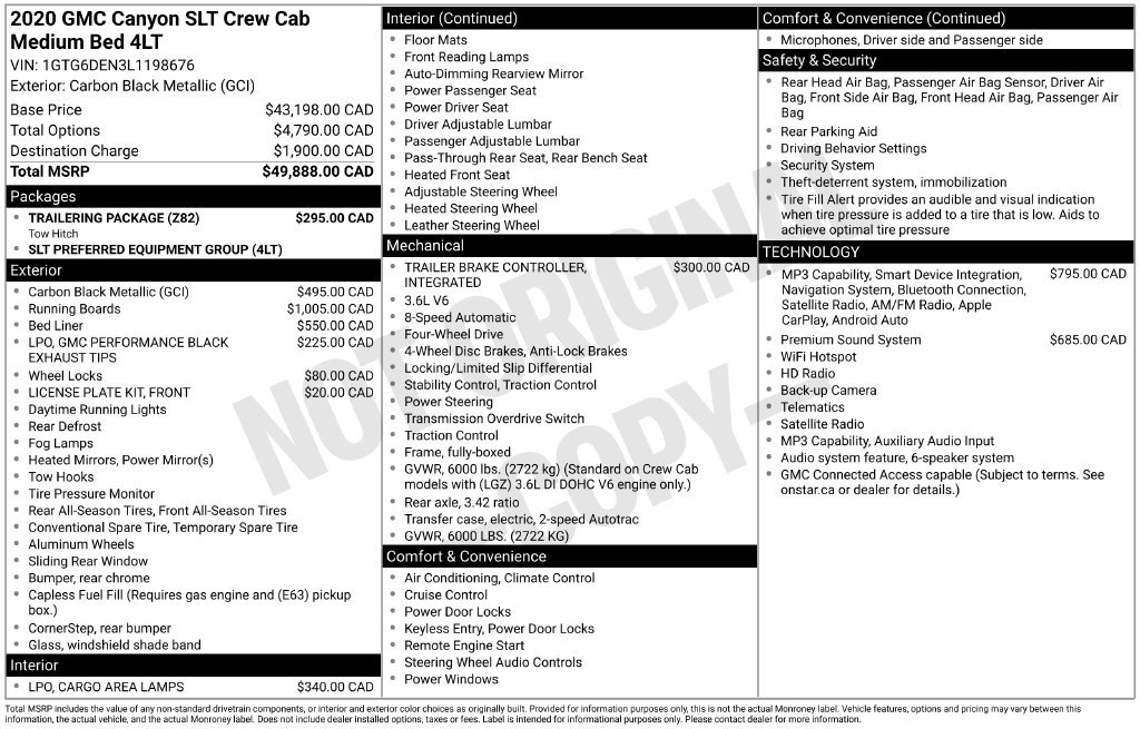 Used 2020 GMC Canyon SLT w/ Trailering Package AWD/4WD image 3