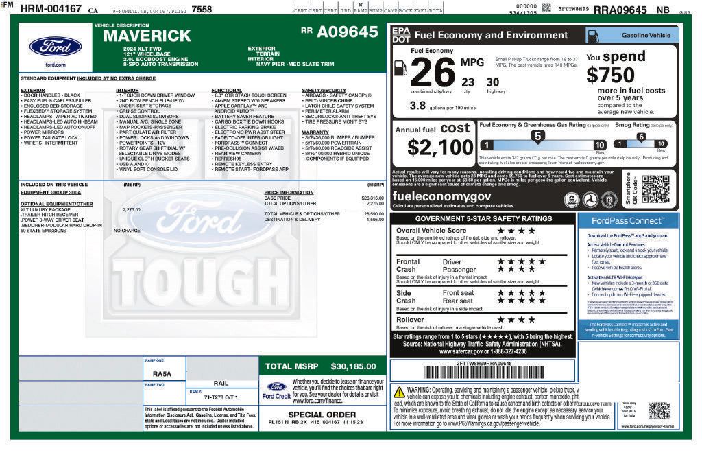 Certified 2024 Ford Maverick XLT w/ XLT Luxury Package FWD image 2