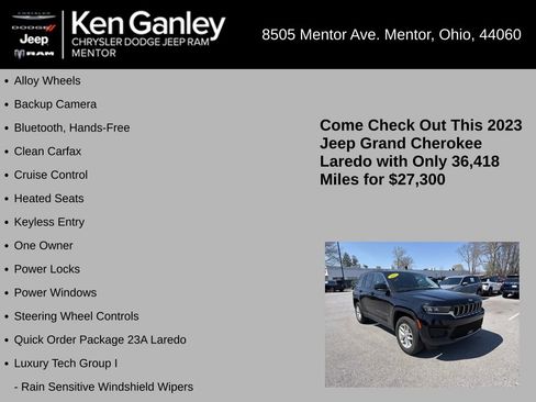 Used 2023 Jeep Grand Cherokee Laredo w/ Luxury Tech Group I AWD/4WD image 5