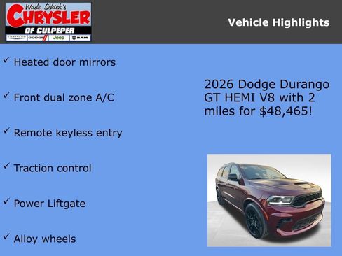 New 2026 Dodge Durango GT AWD/4WD image 7