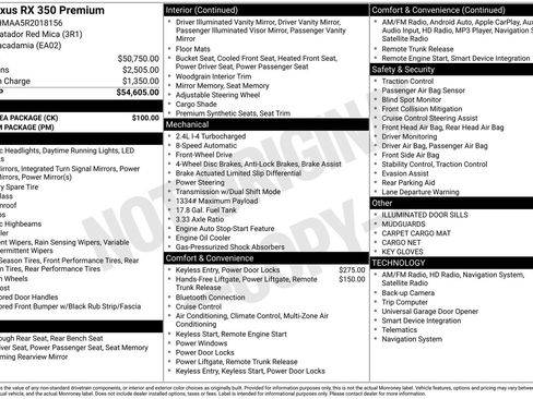 Used 2024 Lexus RX 350 Premium w/ Cold Area Package image 35