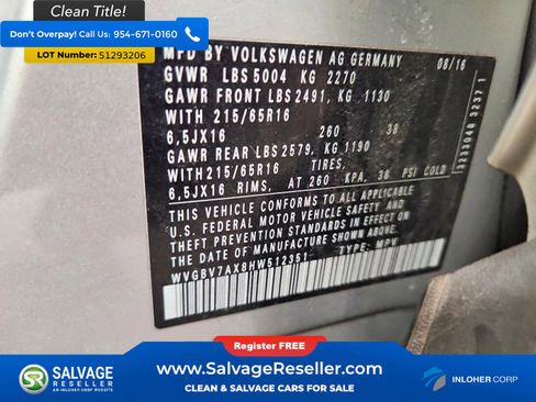 Used 2017 Volkswagen Tiguan S AWD/4WD image 17