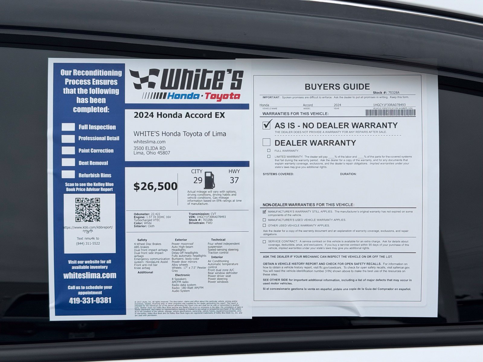 Used 2024 Honda Accord EX image 29