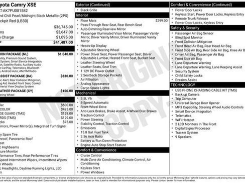 Used 2023 Toyota Camry XSE w/ Navigation Package FWD image 36