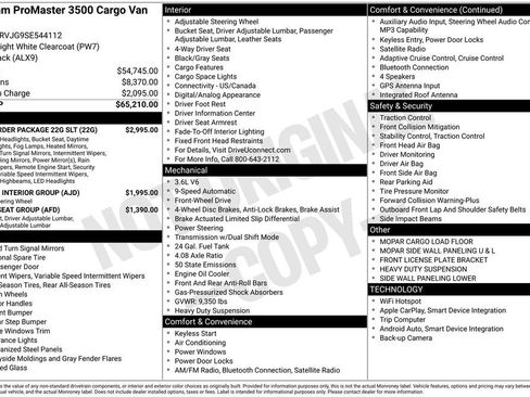 New 2025 RAM ProMaster 3500 w/ Quick Order Package 22G SLT image 37