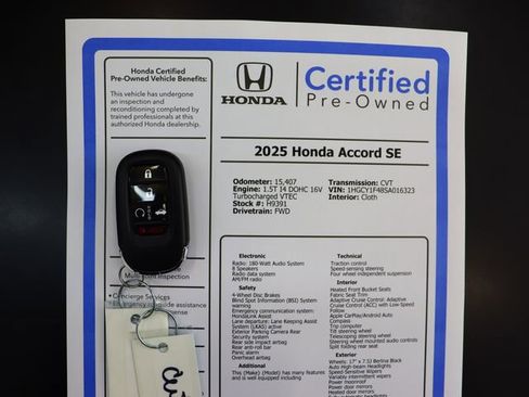 Certified 2025 Honda Accord SE image 4