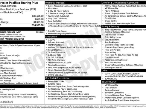 Used 2018 Chrysler Pacifica Touring Plus w/ S Appearance Package FWD image 11