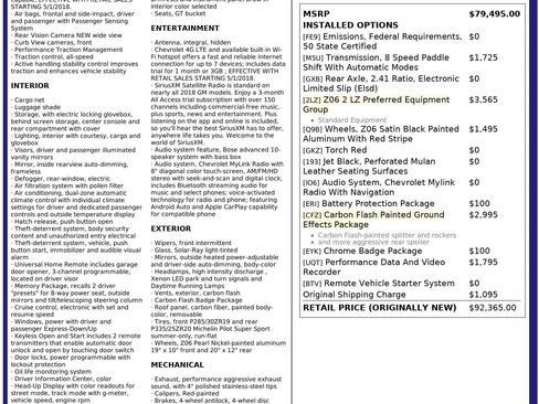 Used 2018 Chevrolet Corvette Z06 image 2