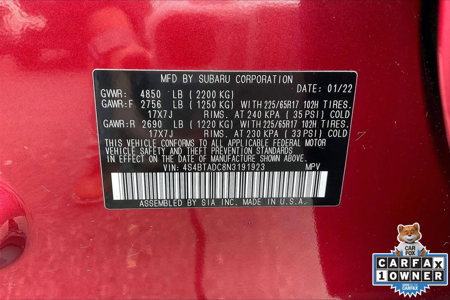 Certified 2022 Subaru Outback Premium AWD/4WD image 32