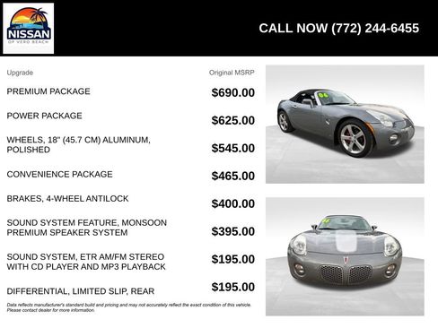 Used 2006 Pontiac Solstice Convertible w/ Premium Package RWD image 6