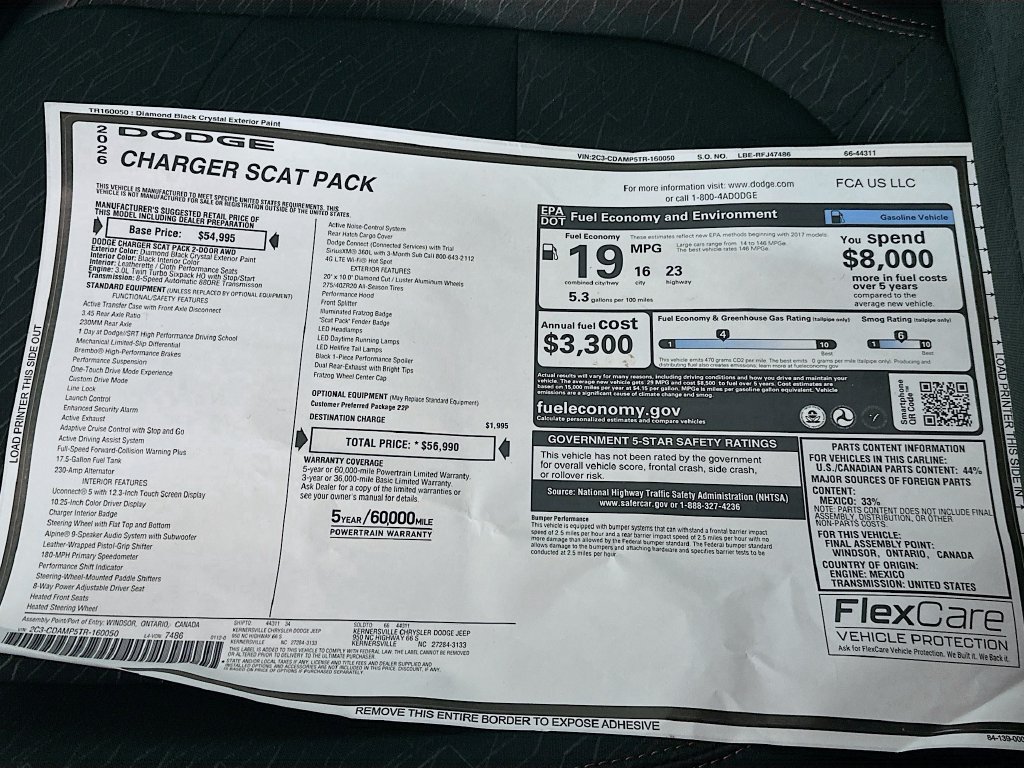New 2026 Dodge Charger Scat Pack AWD/4WD image 21