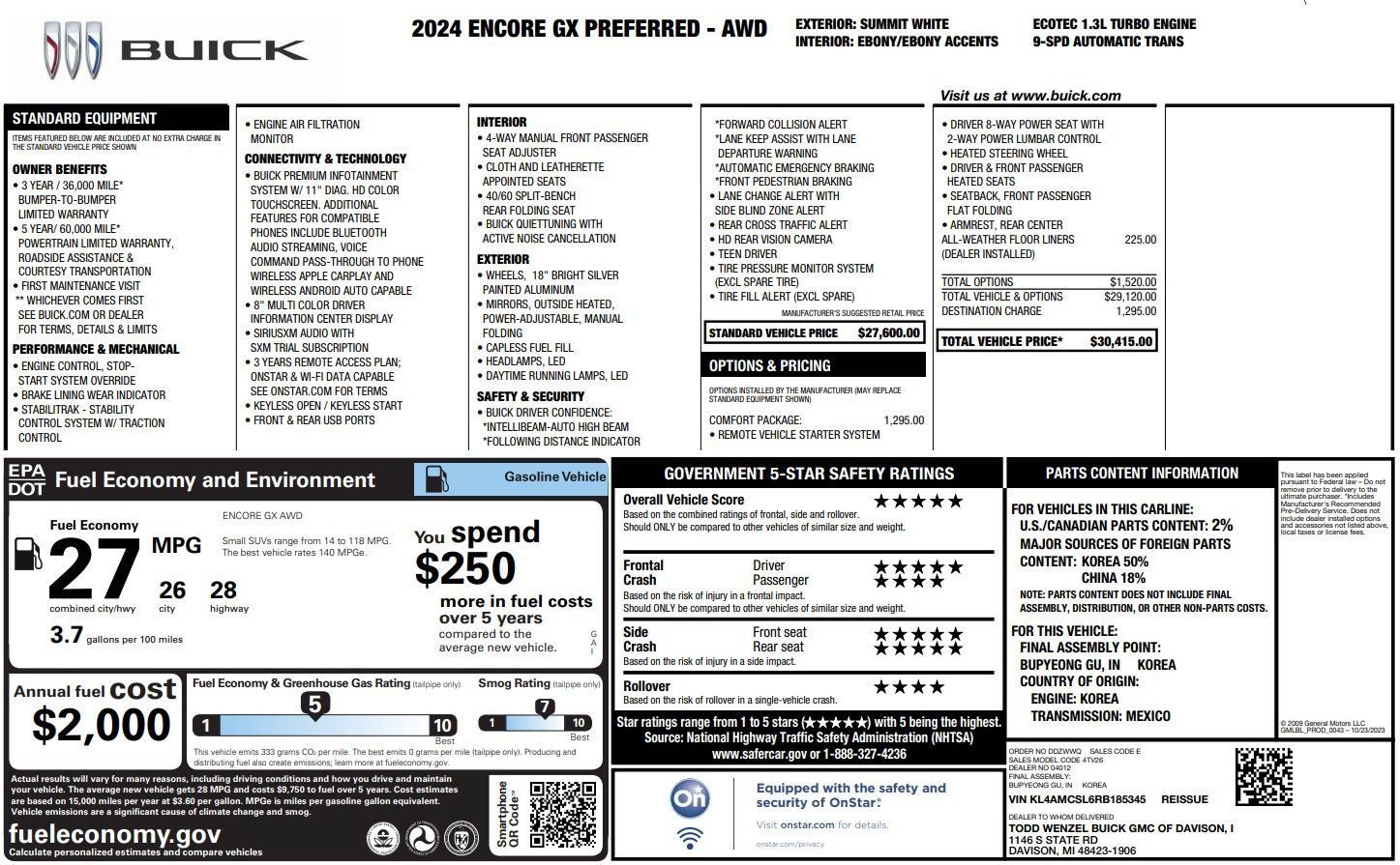 Used 2024 Buick Encore GX Preferred w/ Comfort Package AWD/4WD image 38