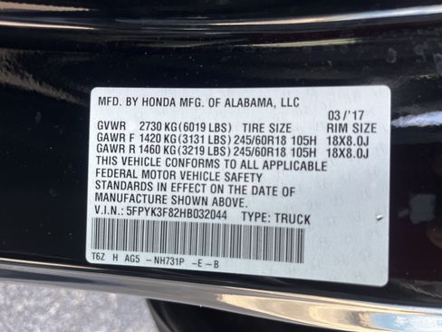 Used 2017 Honda Ridgeline Black Edition image 9