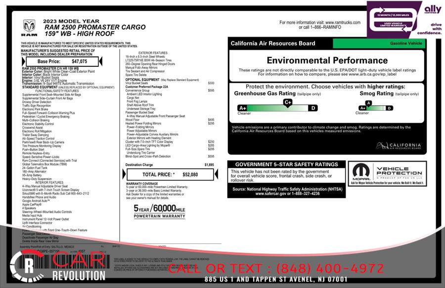 Used 2023 RAM ProMaster 2500 w/ Convenience Group FWD image 10