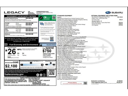Used 2024 Subaru Legacy Touring XT AWD/4WD image 9