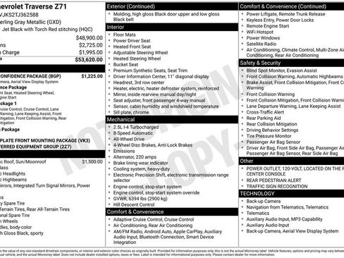 New 2026 Chevrolet Traverse Z71 w/ Driver Confidence Package AWD/4WD image 3