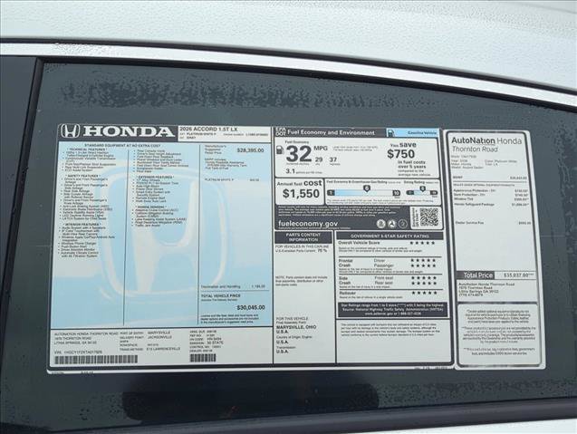 Used 2026 Honda Accord LX image 21