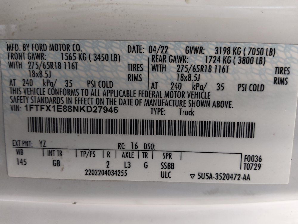 Used 2022 Ford F150 XL w/ STX Appearance Package AWD/4WD image 33