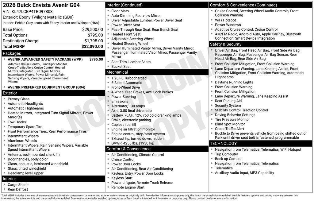 New 2026 Buick Envista Preferred FWD image 43