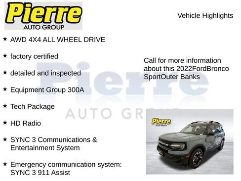 Used 2022 Ford Bronco Sport Outer Banks w/ Tech Package AWD/4WD image 7