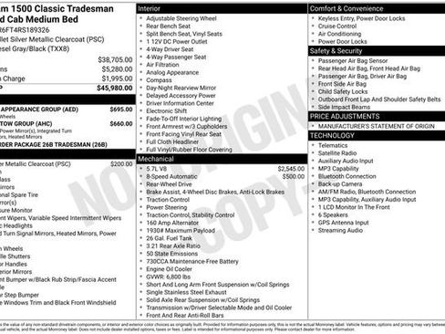 Used 2024 RAM 1500 Tradesman w/ Chrome Appearance Group RWD image 20