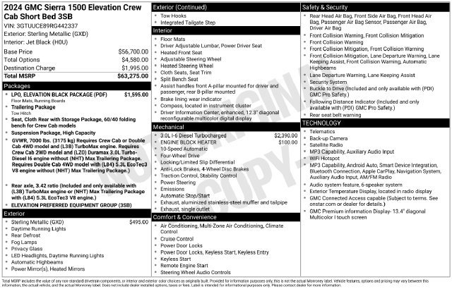 Used 2024 GMC Sierra 1500 Elevation w/ LPO, Elevation Black Package AWD/4WD image 51