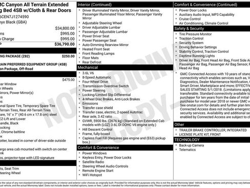 Certified 2018 GMC Canyon All Terrain w/ Trailering Package AWD/4WD image 11