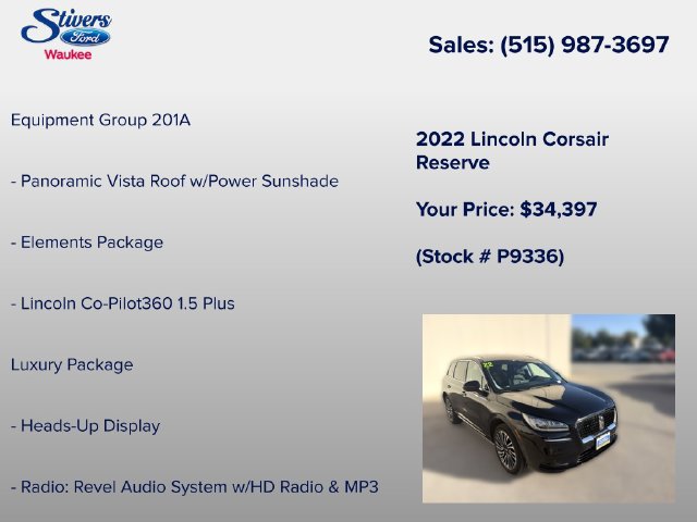 Certified 2022 Lincoln Corsair Reserve w/ Equipment Group 201A AWD/4WD image 8