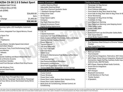 Used 2025 MAZDA CX-30 AWD 2.5 S w/ Select Sport Pkg image 34