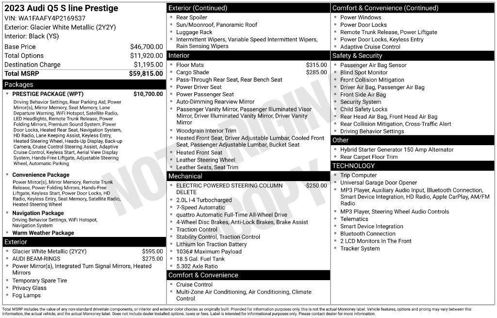 Certified 2023 Audi Q5 2.0T Prestige w/ Prestige Package AWD/4WD image 42