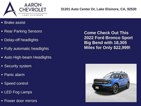Used 2022 Ford Bronco Sport Big Bend w/ Convenience Package image 25