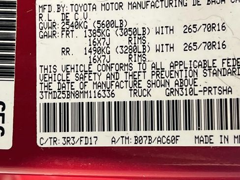 Certified 2021 Toyota Tacoma TRD Off-Road AWD/4WD image 28