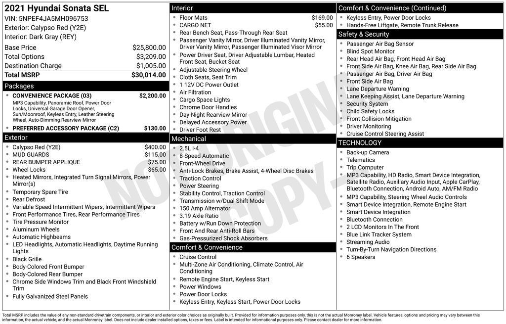 Used 2021 Hyundai Sonata SEL w/ Convenience Package FWD image 6