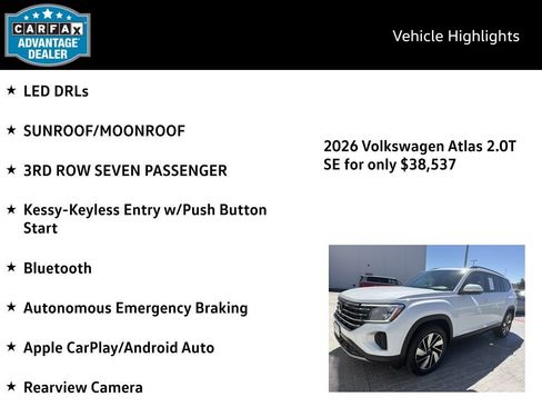 Certified 2026 Volkswagen Atlas SE AWD/4WD image 4