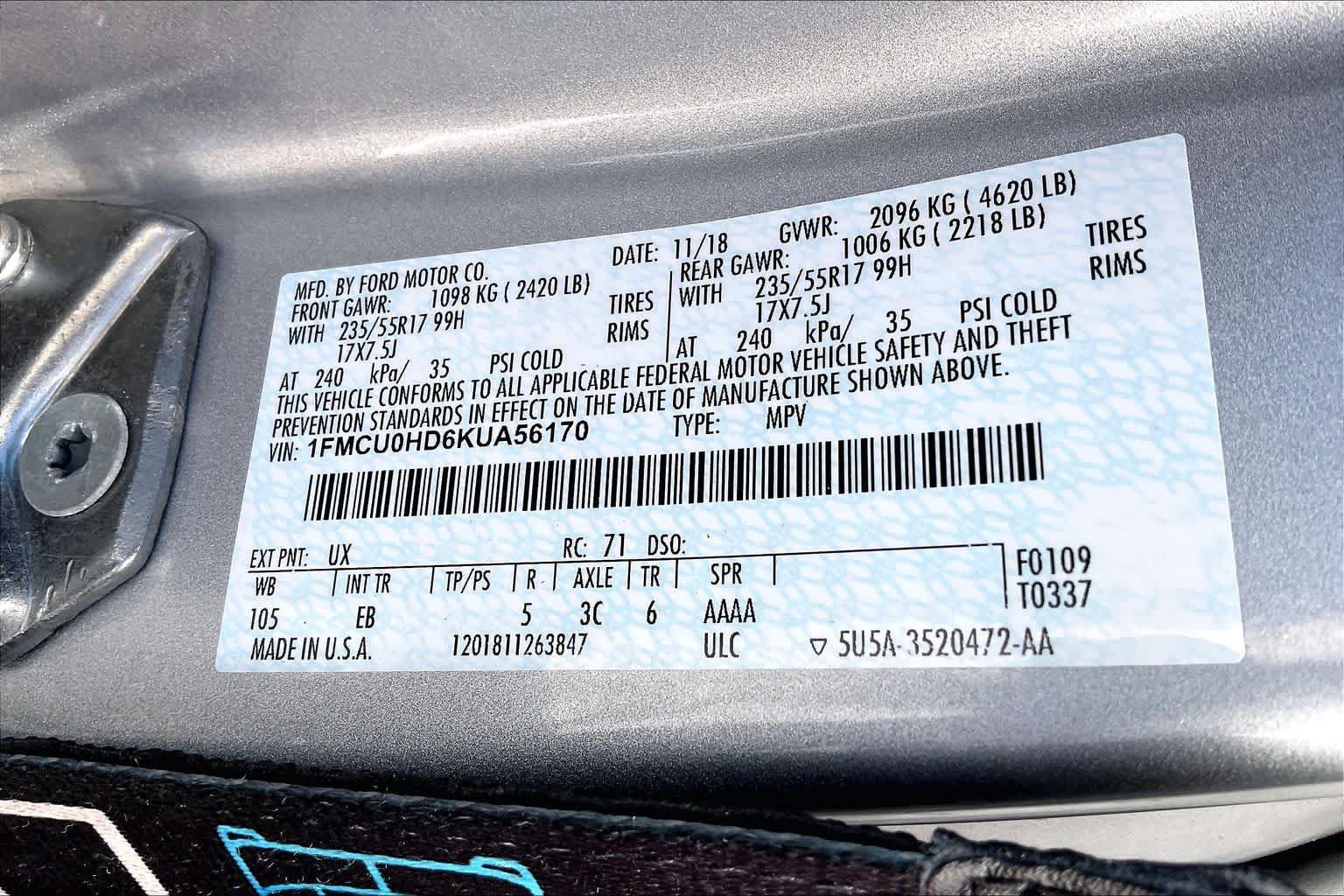 Used 2019 Ford Escape SEL FWD image 33
