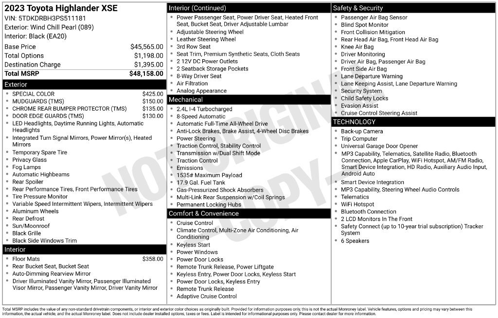 Used 2023 Toyota Highlander XSE AWD/4WD image 6