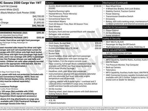 Used 2024 GMC Savana 2500 w/ Driver Convenience Package RWD image 4