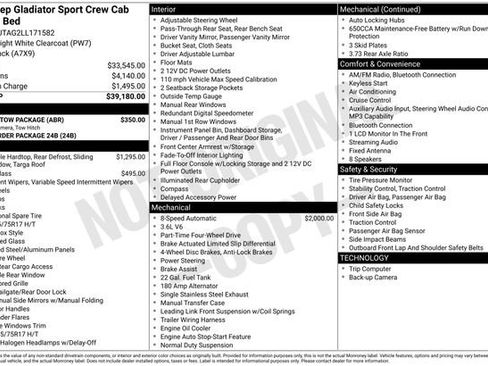 Used 2020 Jeep Gladiator Sport w/ Trailer Tow Package AWD/4WD image 2