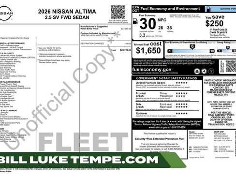 Used 2026 Nissan Altima 2.5 SV FWD image 1