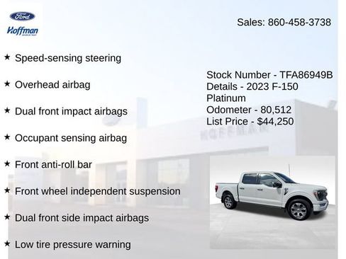 Certified 2023 Ford F150 Platinum w/ Equipment Group 701A High AWD/4WD image 30