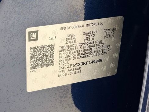 Certified 2019 Chevrolet Malibu Premier w/ Sun and Wheel Package FWD image 26
