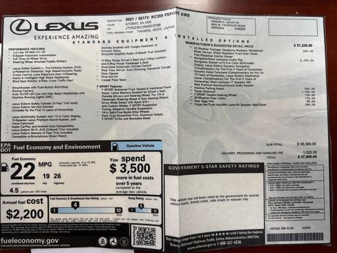 Used 2021 Lexus RC 350 F Sport image 37