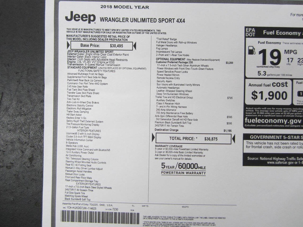 Used 2018 Jeep Wrangler Unlimited Sport S AWD/4WD image 40