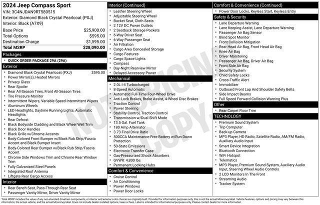 Used 2024 Jeep Compass Sport AWD/4WD image 30