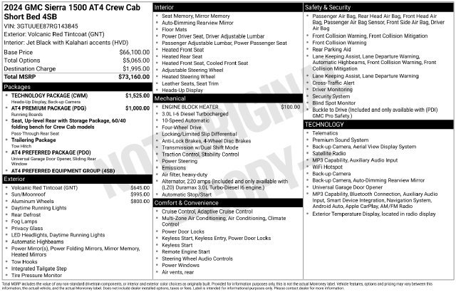 Used 2024 GMC Sierra 1500 AT4 w/ Technology Package AWD/4WD image 74
