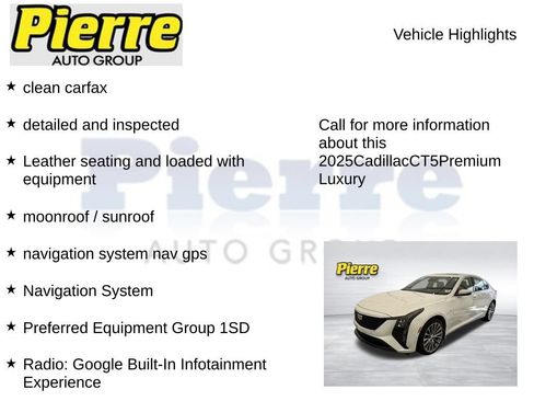 Used 2025 Cadillac CT5 Premium Luxury w/ Sun And Sound Package AWD/4WD image 7
