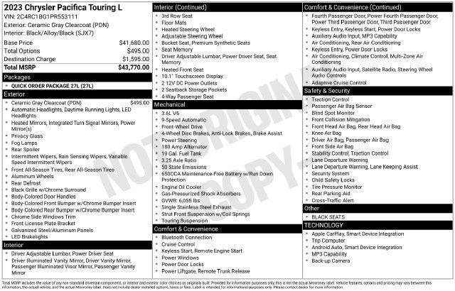 Used 2023 Chrysler Pacifica Touring-L FWD image 27